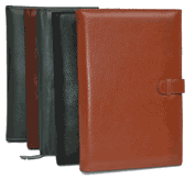 black, tan, camel and green leather journals